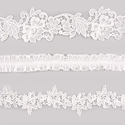 Gargala Wedding Garters For Bride Bridal Lace Garters Set White Garter Size Optional (L) #TOP5