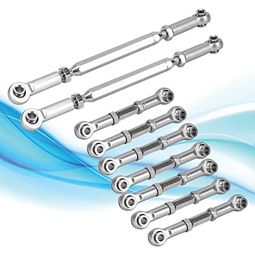 Tbest Rc Tie Rod, 9Pcs Aluminum Alloy Tie Rod Set For Wl Toys 1/10-K949 Rc Toy Car(Silver) Car Model Accessory #TOP4