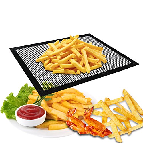 Bluedrop Baking Sheets Oven Liners Crisper Toaster Mesh Crispy Sheets Perforated Ptfe Baking Liners For Pizza Non Stick Pads #TOP5