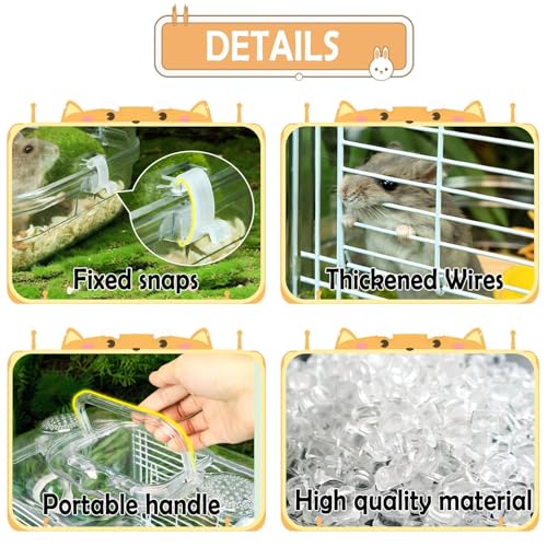 Kathson Small Animal Carry Cage for Hamsters, Gerbils, Mice - Transparent, Portable, Convenient - Image 3