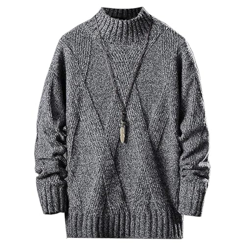 [foveitaa] セーター メンズ 長袖 厚手 タートルネック ニットセーター 暖かい 防寒 カジュアル 春秋冬 人気 冬物 ファッション 無地 トップスdark gray 3XLのサムネイル