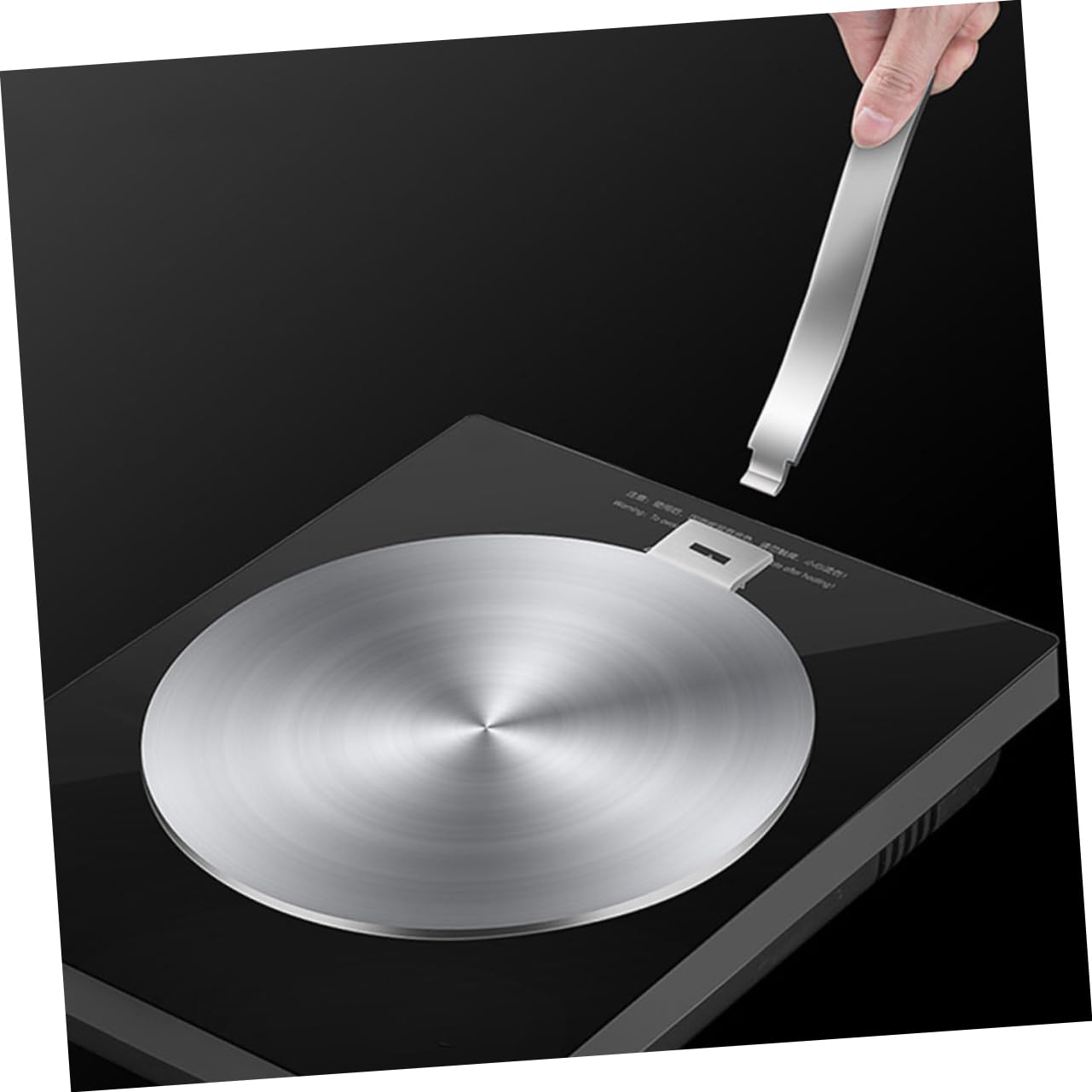 Placa Difusora de Calor de Acero Inoxidable para Cocina de Gas, 9,45 Pulgadas, con Mango Desmontable, Mejora la Cocción y Protege Tus Utensilios