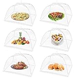 (6PCS) Large Pop Up Mesh Screen Food Cover for Outdoors,17x17Inches Food Tents Umbrella for Picnics,