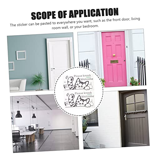 Autocollants muraux chats adorables pour décorer la porte du salon