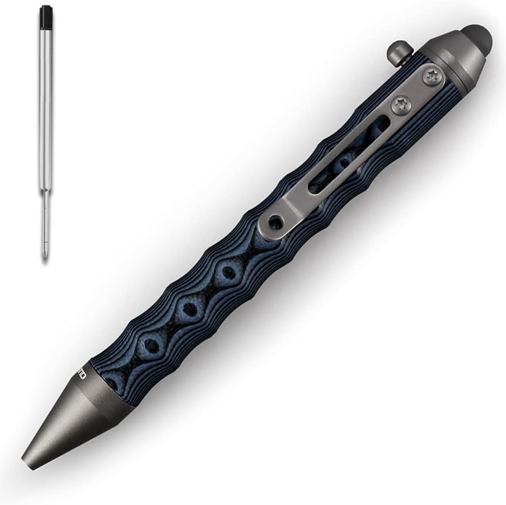Cool Hand 4.5'' Bolt Action Pens, EDC Ballpoint Ink Refillable, Stylus for Touch Screen, Ergonomic Grip, Hold in Texture with Finger Grooves