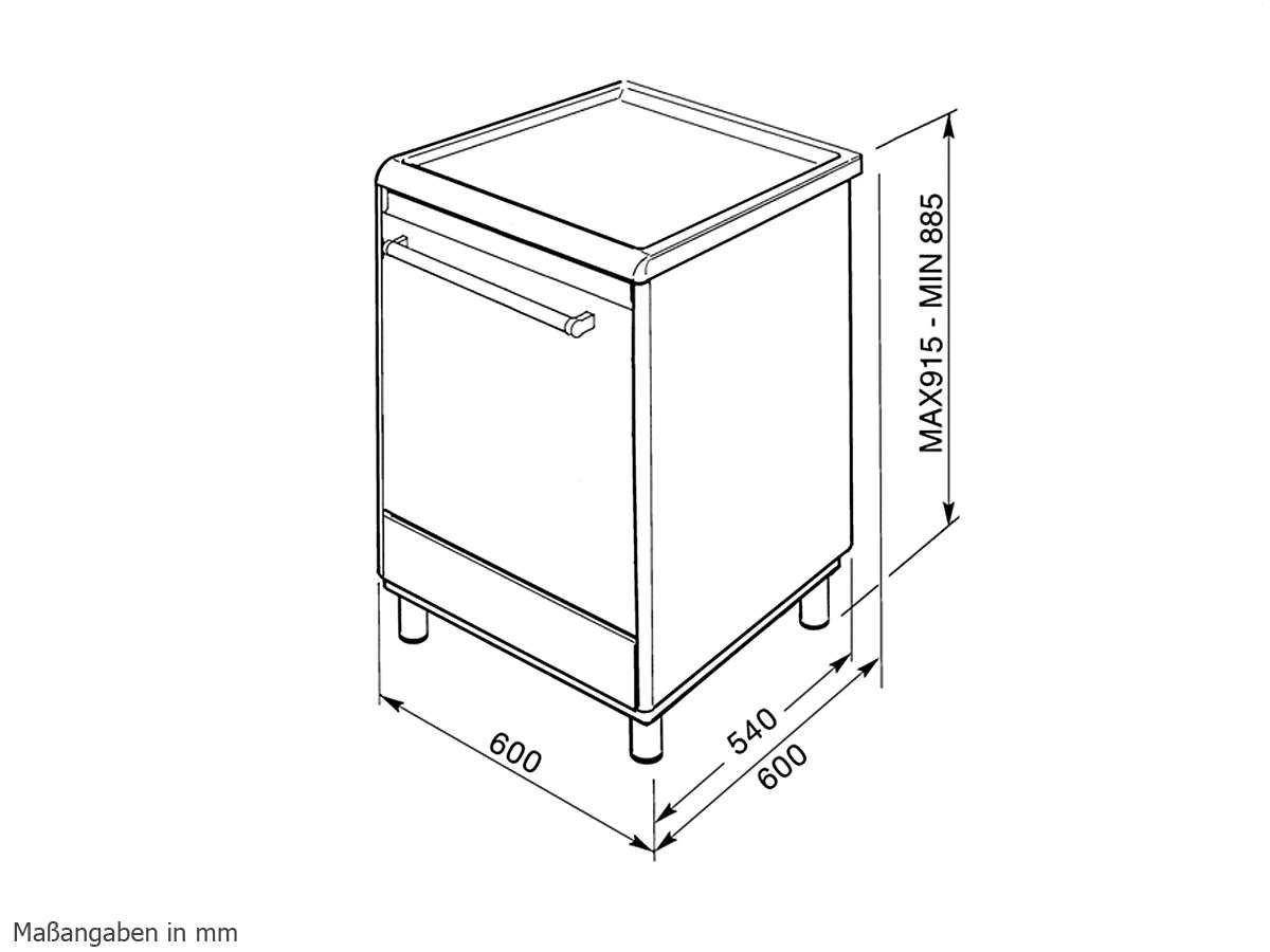 Cooker SMEG cx68 cm8 Stand stainless steel bäter Zone 60 cm Electric cooking stove Cooking