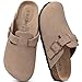 KIDMI Genuine Suede Clogs for Women Men Cork Footbed Sandals...