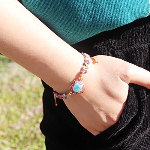 Image of YGLINE Boho Handmade Natural Stone Bead Wrap Wrist Statment Bracelet Jewelry Collection
