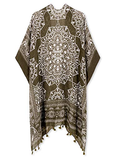 Image of Breezy Lane Women's Kimono Cardigan Summer Swimsuit Coverups Beach Cover Up with Floral Print for Vacation