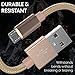 TALK WORKS Charger Cord Compatible with Xbox One Gaming Controllers - 6 ft Nylon Braided Micro USB Charging Cable, Heavy-Duty Fast Charge (Gold, Pack of 2) (14093)