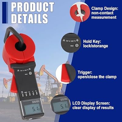 ETCR2100A+ Ground Resistance Meter Earth Tester Clamp Digital for Electric Power Telecommunications Meteorology Oil Field Architecture Industrial Electrical Equipment 0.01-200 NO Battery