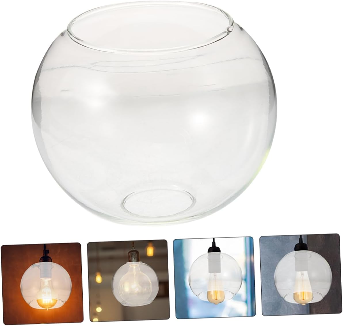 Globe Glass Lamp Shade for Pendant Light Fixtures Unique Diameter Decorative Replacement Durable Transparent Cover for Chandelier and Wall Sconce