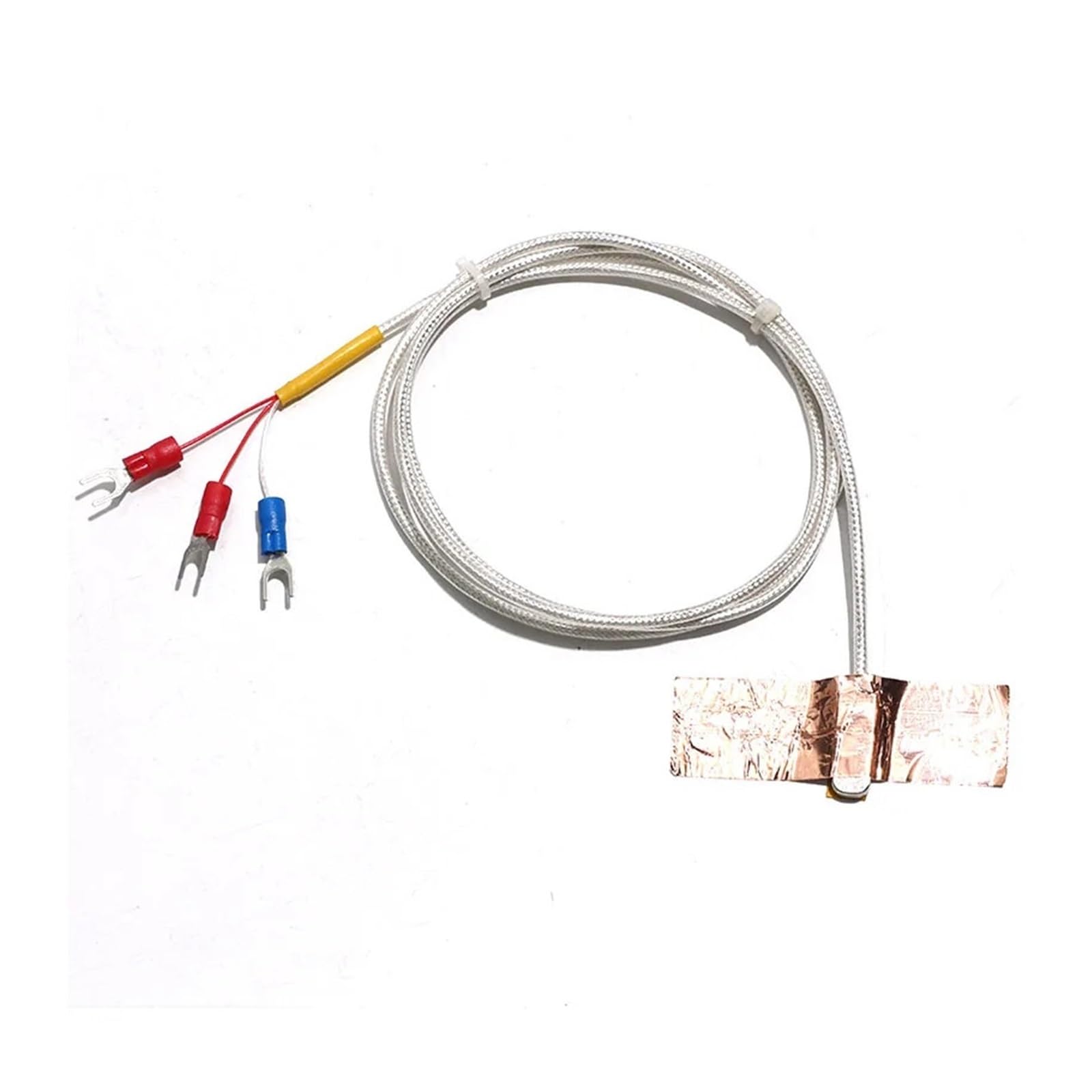 Sensor de temperatura parche medición superficie tipo K/PT100, sonda SUS304 resistente al agua con cinta lámina cobre, 1 ud(PT100 Cable 10m)