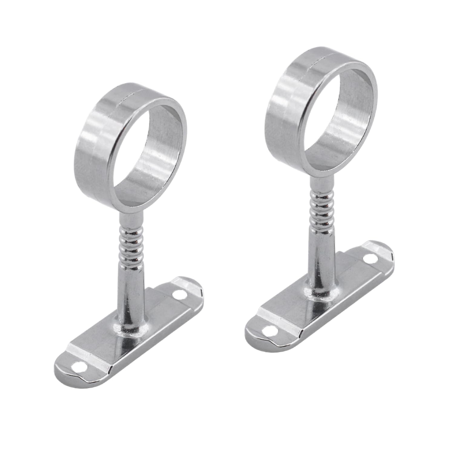 Badem10 Askı Flanşı Oval Dolap Boru Sabitleme Kıyafet Elbise Askı Flanş Aparatı Krom 75x25 mm (2 ADET)