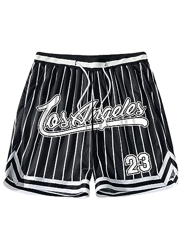 SHENHE Men's Summer Graphic Shorts Drawstring Waist Sports Track Shorts