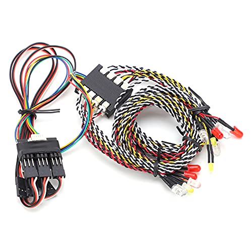 Dilwe 16 LED-Lichtgruppe, RC 16 LED-Lichtsystem Front-Heckgestänge-Lampengruppe Blinker für RC-Modell-Raupenauto