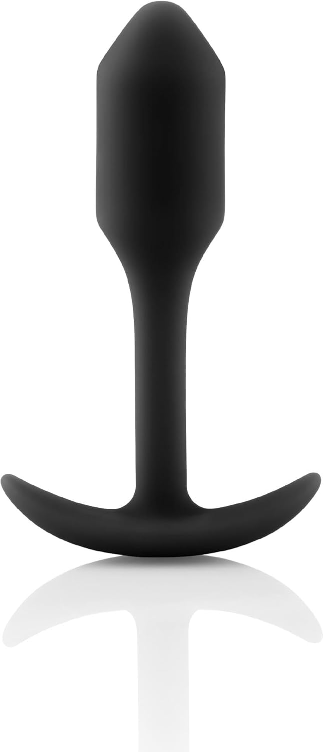 b-Vibe Snug Plug 1, Weighted Silicone Butt Plug, Beginner Anal Plugs - Sex Toys for Adults, 55g (Black)