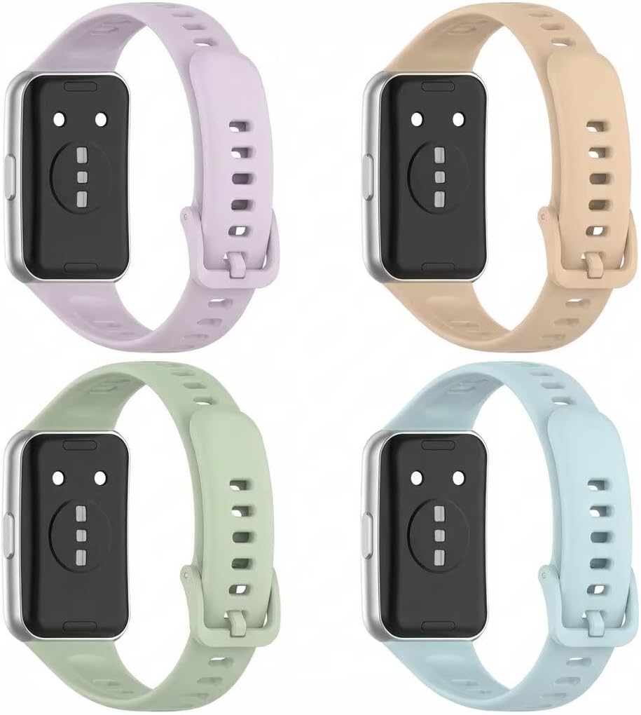 4 Pack Replacement Bands Compatible with Huawei Band 11/Band 11 Pro,Soft Silicone Sport Watch Band Strap Bracelet for Women Men image 2