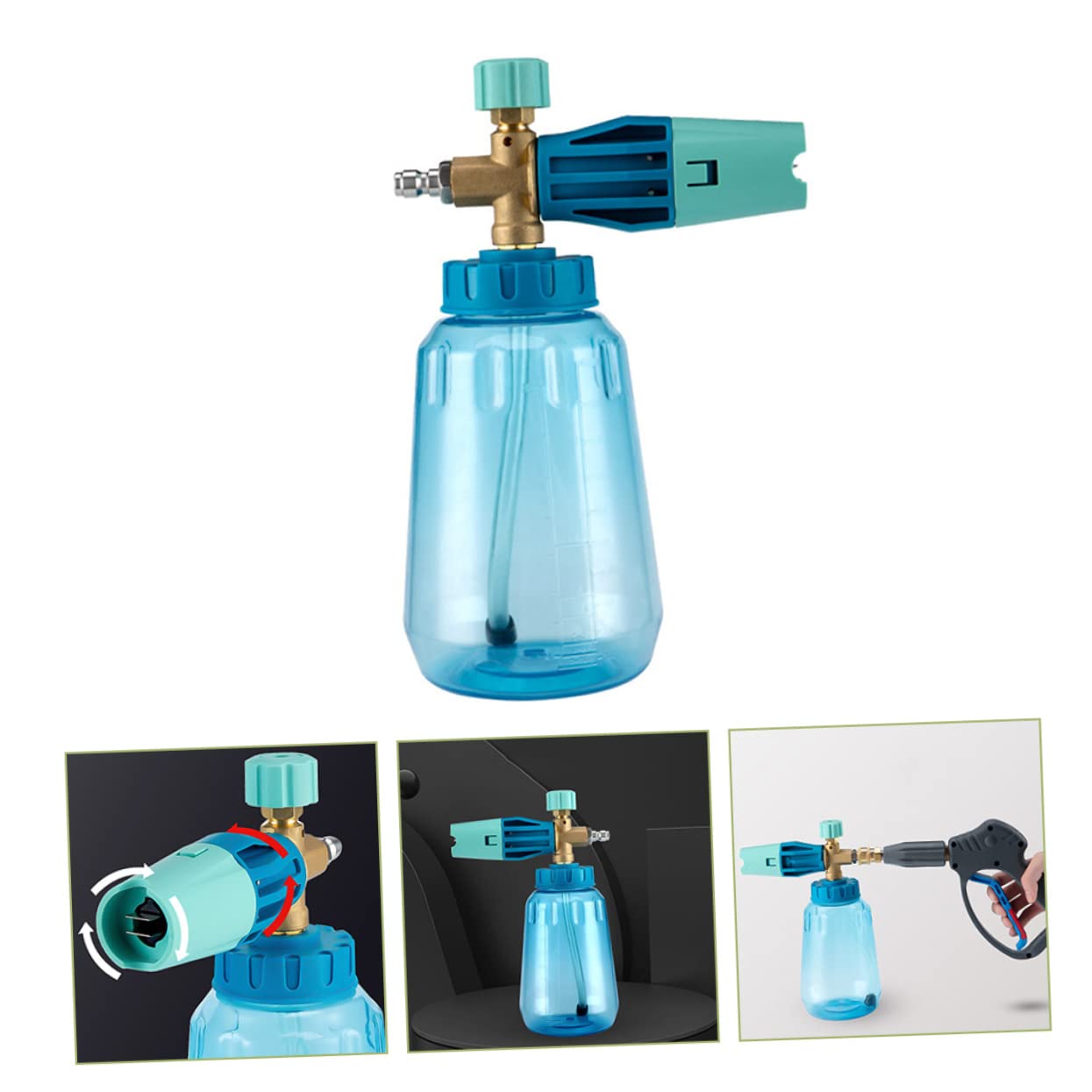 Pistola de Agua a Presión Multifunción para Lavado de Autos | Botella de 1l, Plástico, Caudal Ajustable, Uso en Riego de Plantas y Limpieza Exterior