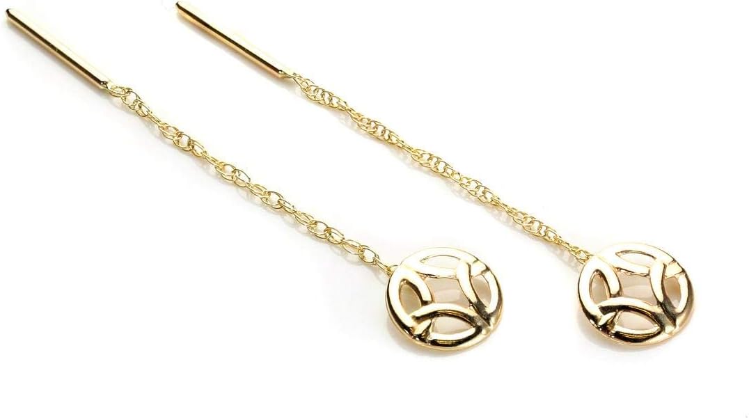 9ct Yellow Gold Celtic Pull Thru Earrings/Studs