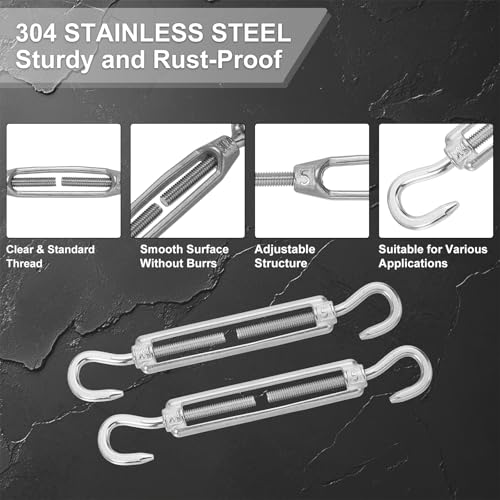 MECCANIXITY Pack de 10 tensores con gancho M5 de acero inoxidable 304 miniatura 3