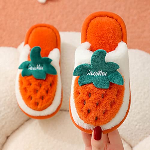 with Foam Cartoon Strawberry Pattern Bedroom Slippers For Kids Cotton Slippers Girls Boys Girl Indoor Slipper3