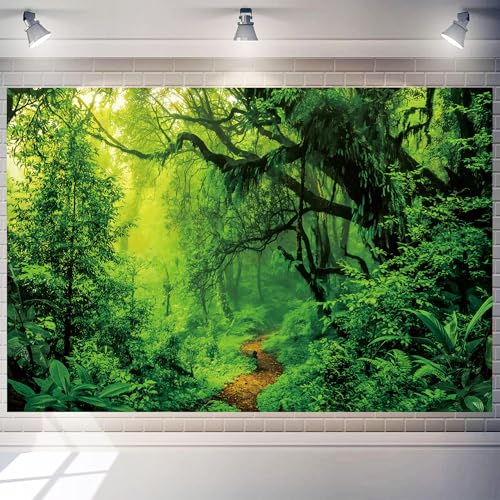 Telón Fotográfico Jungla 7x5 FT Fondo Tropical Bosque miniatura 1
