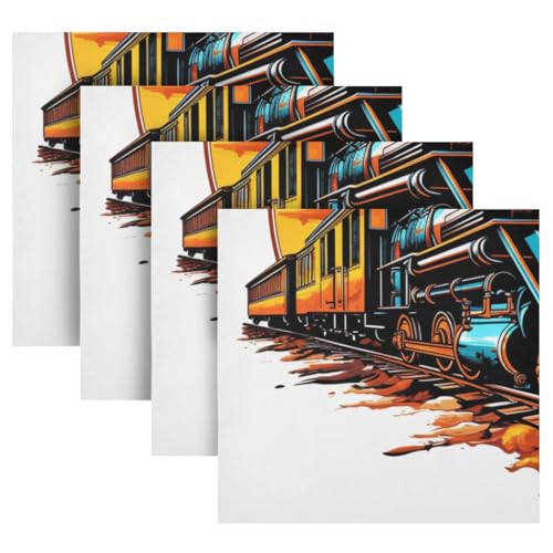 Servilletas de Tela Train 4 Set x6 20x20 in miniatura 7