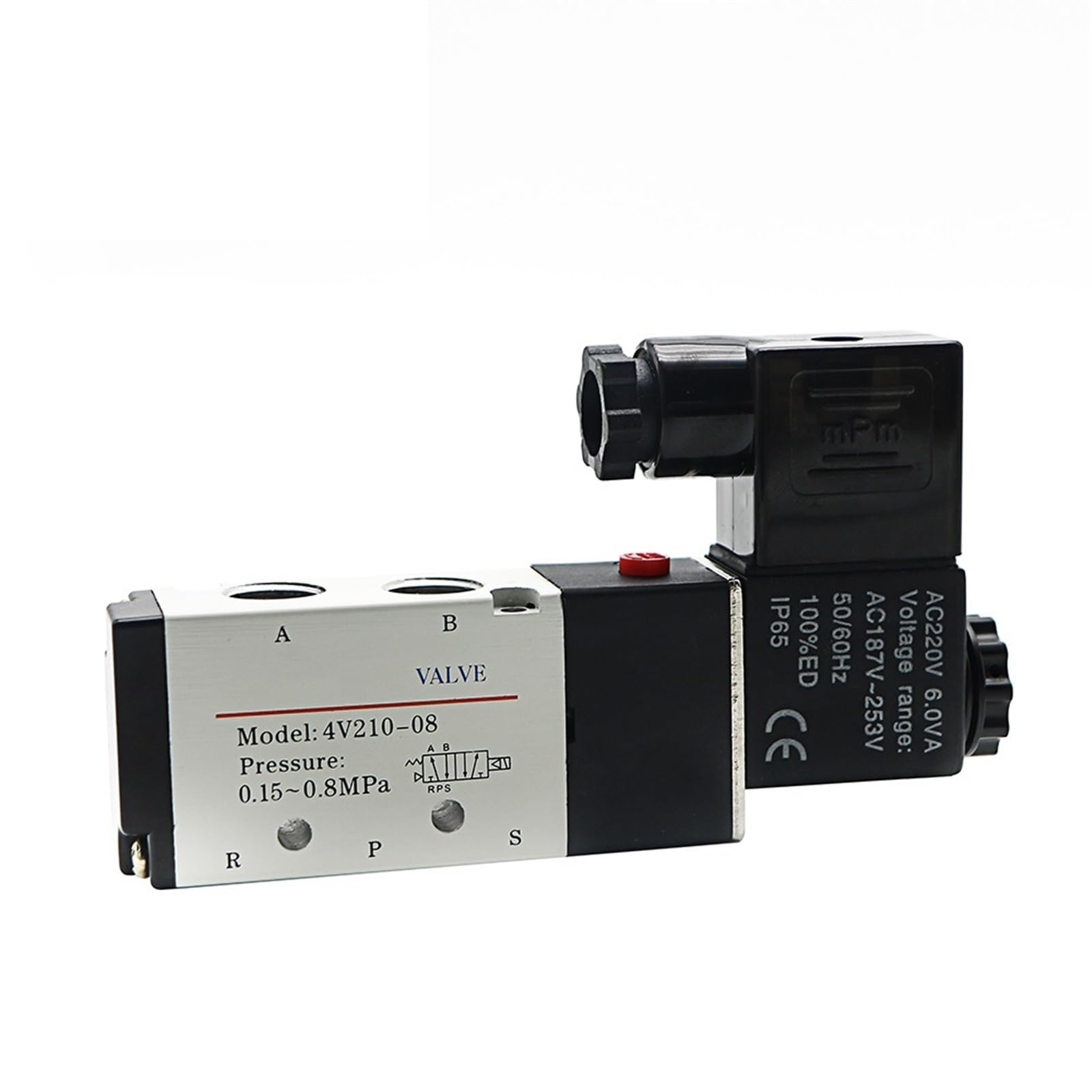 Válvula Solenoide eléctrica neumática 4V210-08, válvula magnética de Gas y aire con Control de 5 vías y 2 posiciones, 12V, 24V, 220V, 4mm-12mm, accesorios for mangueras(SL 12mm Adjust,AC220)