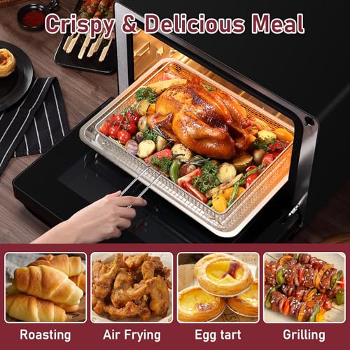 Image of Air Fryer Tray Replacement for Cuisinart TOA-60 /TOA-65 /TOA-70 Oven, Stainless Steel Air Fryer Basket and Tray for Ninja Combi Cooker SFP701 Air Fryer Basket for Oven Air Fryer Pan Accessories for Oven
