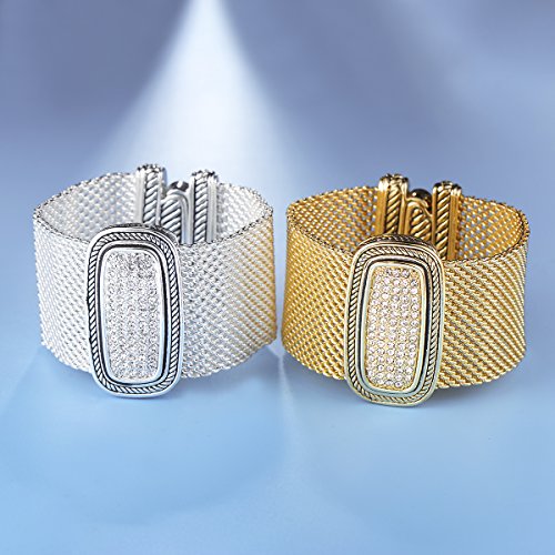 Uny Austrian Pave Crystals Designer Inspired Personality Bracelets Alloy Bangle Jewelry Antique Jewelry (Silver) #TOP2