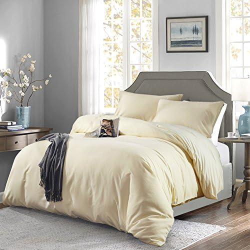OAITE Duvet Cover,Protects and Covers Your Comforter/Duvet Insert,Luxury 100% Super Soft Microfiber,Queen Size,Color Silver Gray,3 Piece Duvet Cover Set Includes 2 Pillow Shams (Black, King)