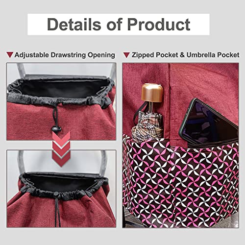 Belegao 50 Liter Einkaufstrolley mit 2 Großer Räder, Klappbar Treppensteiger Wasserdichter bis 45 kg belastbar Stabil… – Bild 5