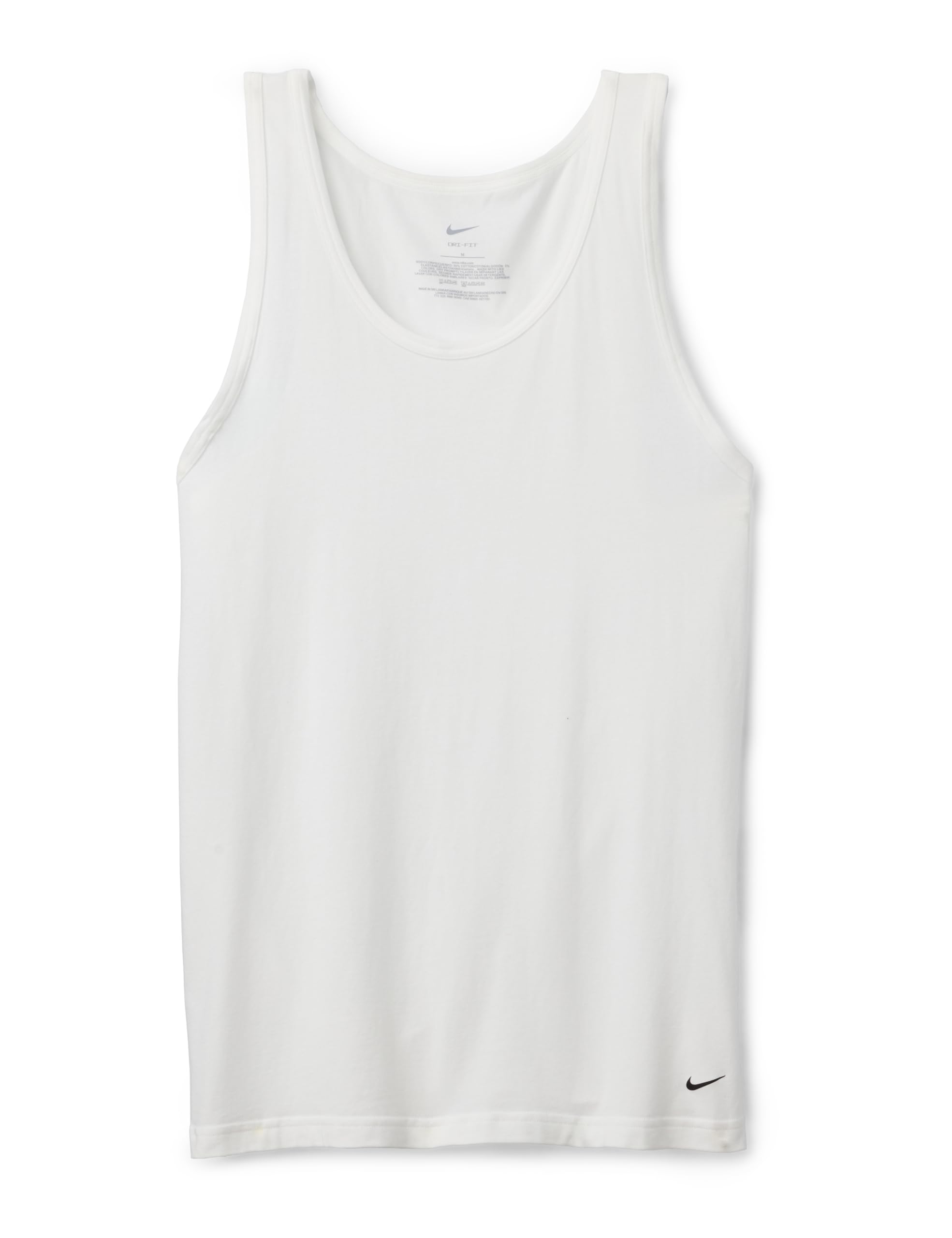 Nike Canotta Essential Cotton Stretch 3Pk, Bianca, Taglia L