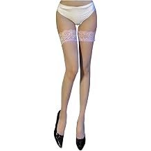 Thigh High Stockings for Women Sexy Lace Top Mesh Semi Sheer Pantyhose Exotic Hosiery for Sex Naughty