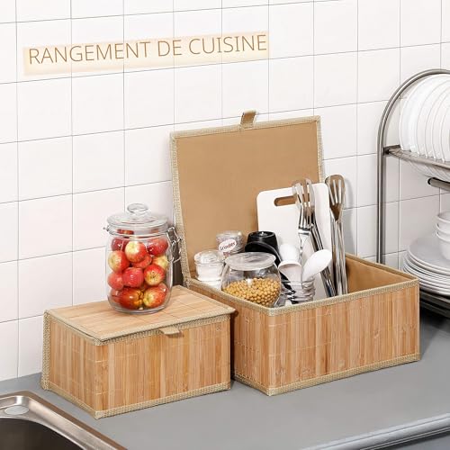 Boite decorative bambou pour organiser les placards de cuisine - 5