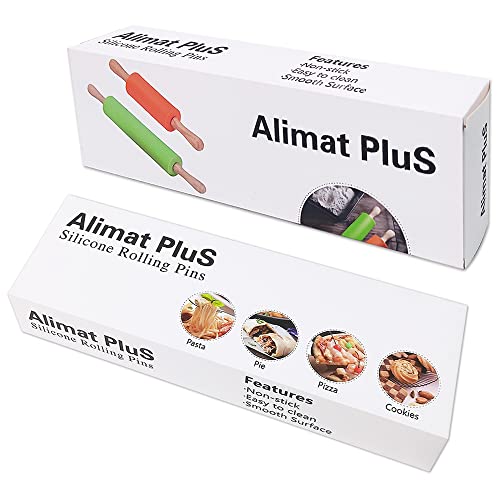 Silicone Rolling Pin - Dough Roller For Pizza, Cookie With Wooden Handle & Nonstick Surface - 2 Pack Rolling Pins For Baking (Mini & Large Size)… #TOP6