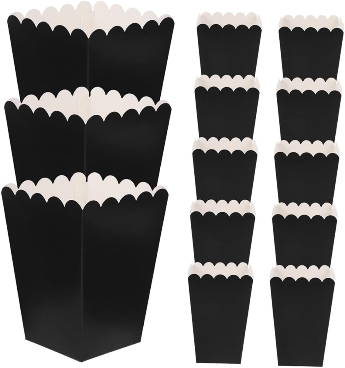 QUMIIRITY 100pcs Black Paper Popcorn Boxes Popcorn Treat Containers for Movie Theater Party Snack Holders Wedding Favor Supplies