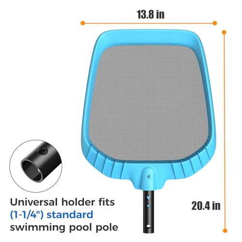 Pool Net, Swimming Pool Skimmer Net with Fine Mesh Net Bag for Fast Pool Cleaning, Heavy Duty Pool Cleaner Supplies and Accessories, Fits Standard 1-1/4\" Pool Pole (Pole Not Included) - Thumbnail 3