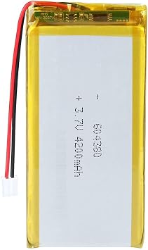 3.7V 4200mAh 604380 Rechargeable ion with JST Connector,1 PCS
