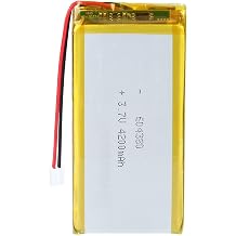 3.7 V 4200 mAh 604380 أيون قابلة للشحن مع موصل JST، 1 PCS