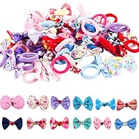 FENQURO 20-tlg Baby Haarschmuck Set - Haargummis Mit Blumen & Schleifen