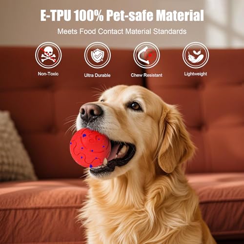 Image of Interactive Dog Ball Toy, Smart Dog Toy for Medium and Large Dogs, Automatic Moving Rotating & Bouncing Ball, Durable E-TPU Material, IP54 Waterproof, Motion-Activated Dog Toy for Active Dogs