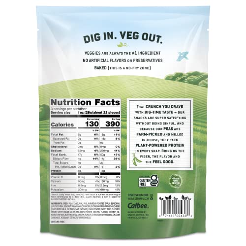 Harvest Snaps Veggie Chips (Parmesan Roasted Garlic Snack Crisps) | Powered By Plant Protein, Gluten Free, Non-Gmo Baked Vegetable Crisps | Made In Usa (8 Snack Packs) #TOP2