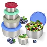 LIHONG Stainless Steel Containers with Lids,Snack Containers,Sauce Containers,Lunch Box,Rustproof,Le