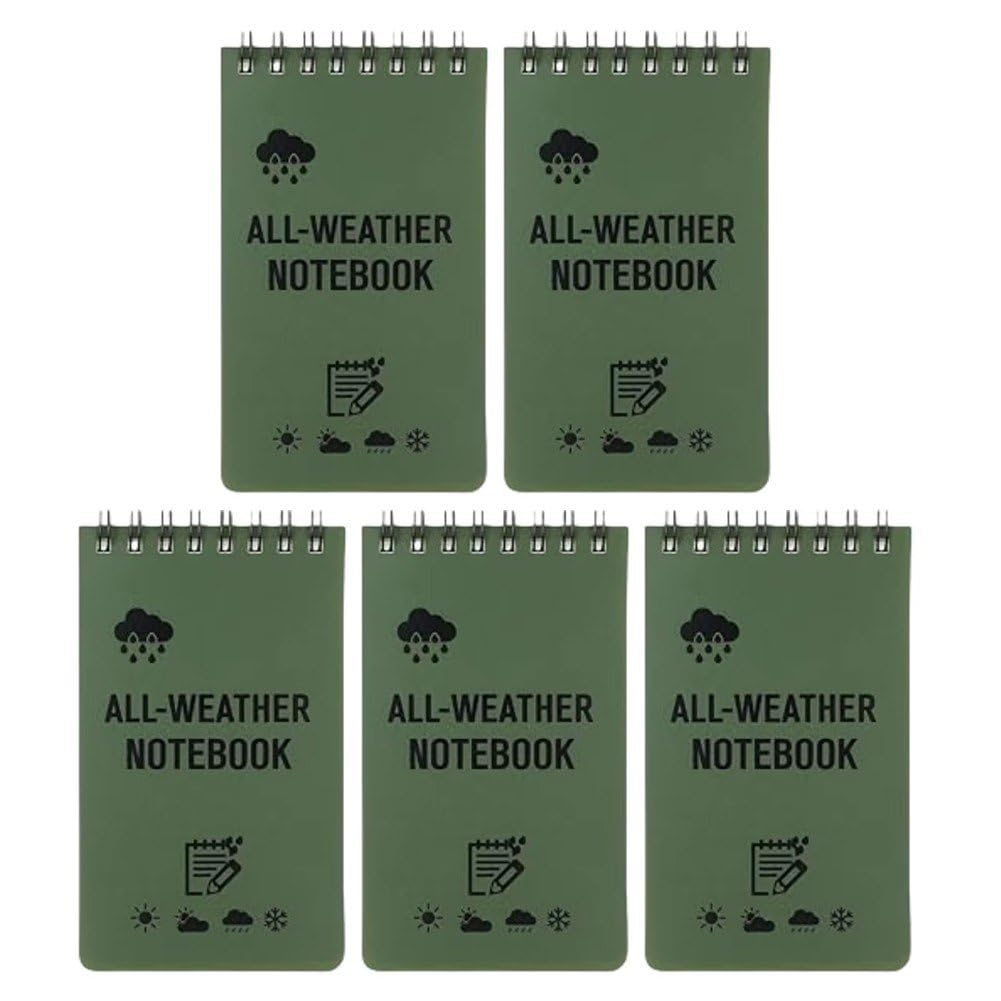 Carnet étanche A7 anti-déchirure bloc-notes de poche imperméable noir