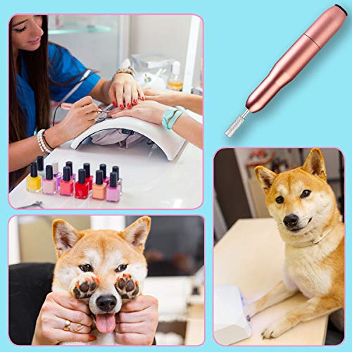 Portable Electric Nail Drill, Compact Efile Electrical Professional Nail File Kit for Acrylic, Gel Nails, Manicure Pedicure Polishing Shape Tools Design for Home Salon Use - Thumbnail 3