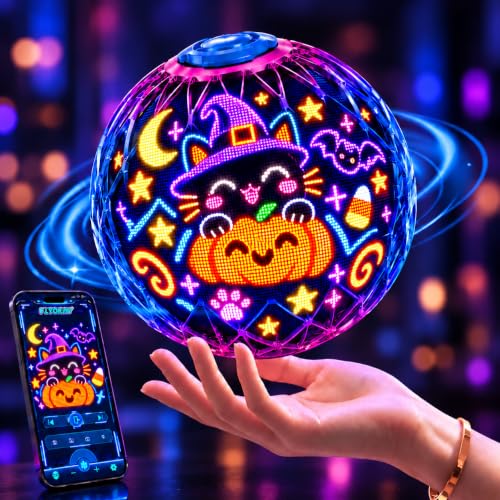 Image of Dhapy Flying Orb Ball, Boomerang Hover Ball Spinner Mini Drone with App-Controlled Custom Magic Gyration Levitating Floating Orb, Hand-Operated Flying Toy Cool Stuff for Boys and Girls