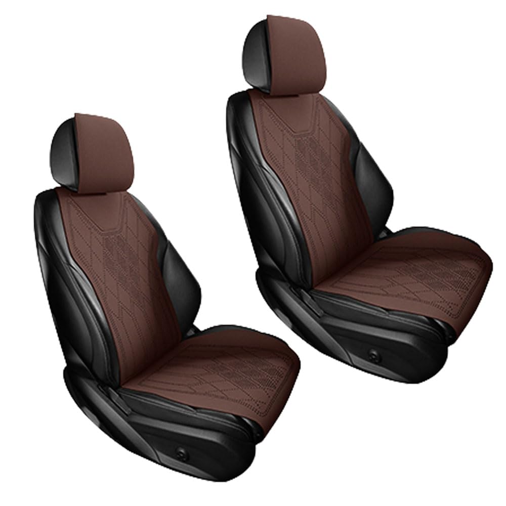 ALDLDA Car Seat Covers for Volvo XC90 2002-2025 P2/SPA, Faux Suede Upholstery Guard, Breathable Soft Automotive Cushions, Non-Slip Interior Accessories,Frontrow-Brown