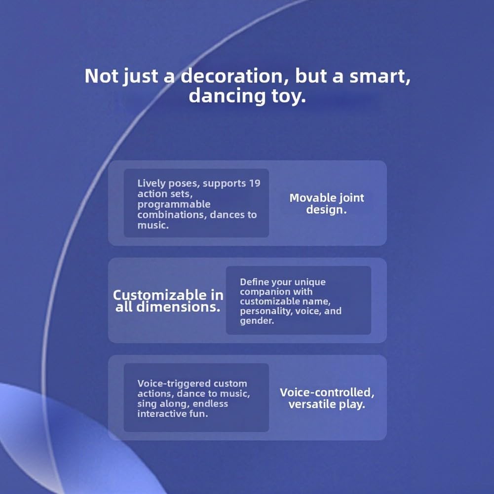 AI For Companion Chatbot Robot, robot emo con controllo vocale rilevamento emotivo interazione touch Ai Chatbot per Companionc canto danza (nero)